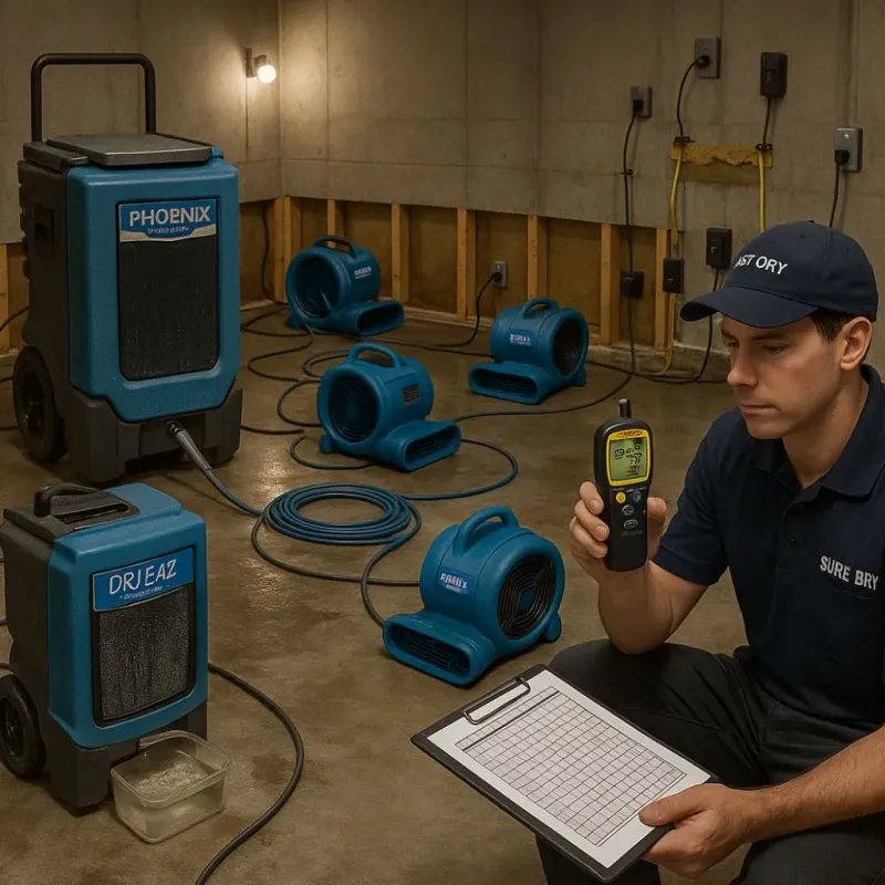 Structural Drying and Dehumidification process in Holley, NY